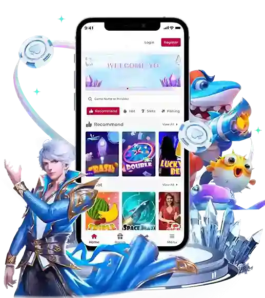 PCSOBET Mobile phone displaying casino app download screen